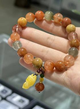 寺庙明星同款手串天然水晶福禄寿五福多宝美拉德手链显白手串