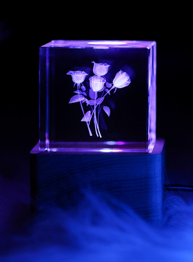 3D内雕生日礼物水晶小摆件