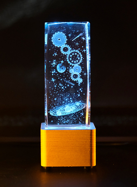 人造水晶发光桌面纪念摆件