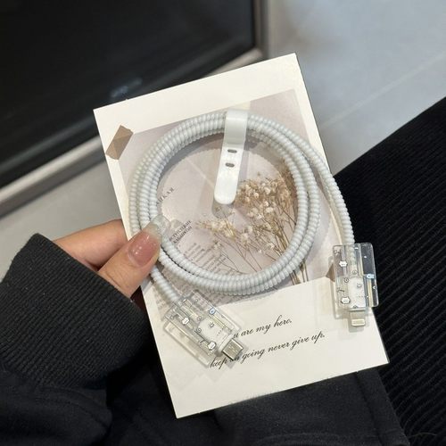 适用于苹果印花充电器保护套20w缠绕线防折断16pro数据线保护套 - 图1