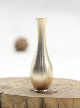 铜迷你小花瓶摆件桌面铜花瓶装饰仿古花器金属客厅插花创意摆设