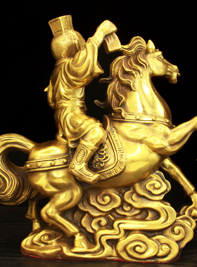 铜马上封侯摆件铜马铜猴家居装饰