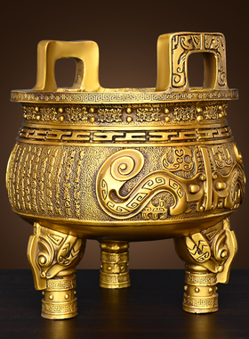 铜鼎摆件三足鼎圆鼎鼎盛千秋克鼎