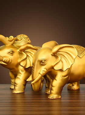 黄铜大象一对吸水象客厅吉祥如意