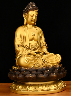 铜婆娑三圣摆件观音地藏释迦摩尼