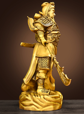 纯铜关公摆件武财神像关二爷客厅