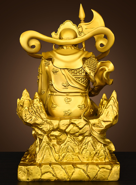 纯黄铜山神摆件家用供奉神像