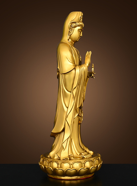 黄铜普陀山南海观世音佛像摆件