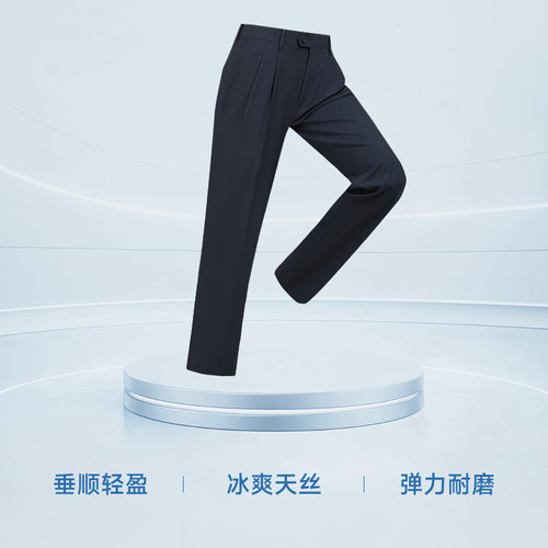 男士商务西裤易打理直筒浪登2026夏季凉感通勤正装商旅西装长裤男 - 图2