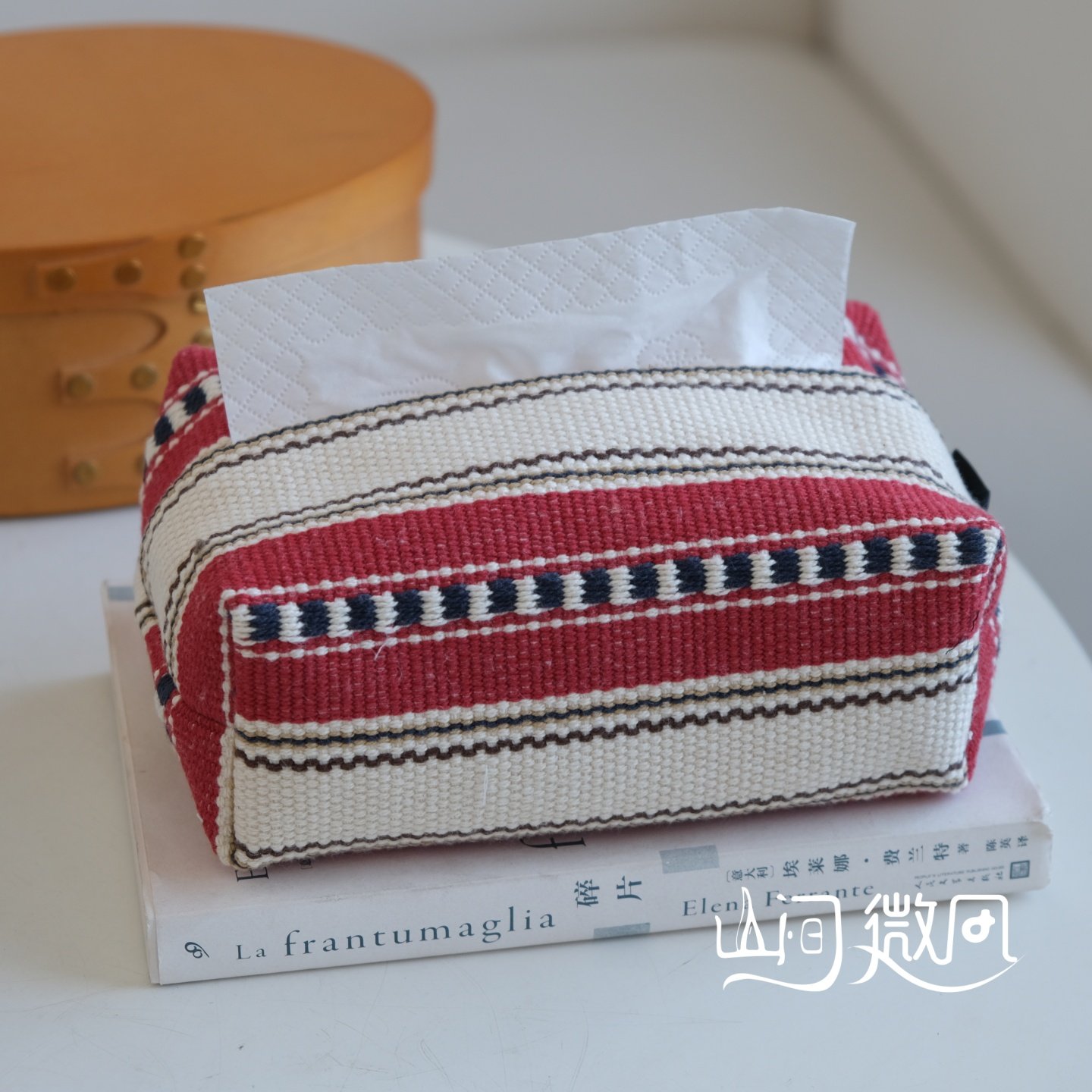 重工高级感纸巾盒中古风红色复古包豪斯纸巾袋桌面抽纸收纳ins风,淘宝优惠券,粉丝福利购,淘宝优惠卷