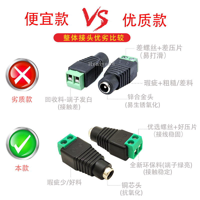 公母DC插头5.5-2.5mm免焊19V-24V直流接口接头电源接线器插座端子