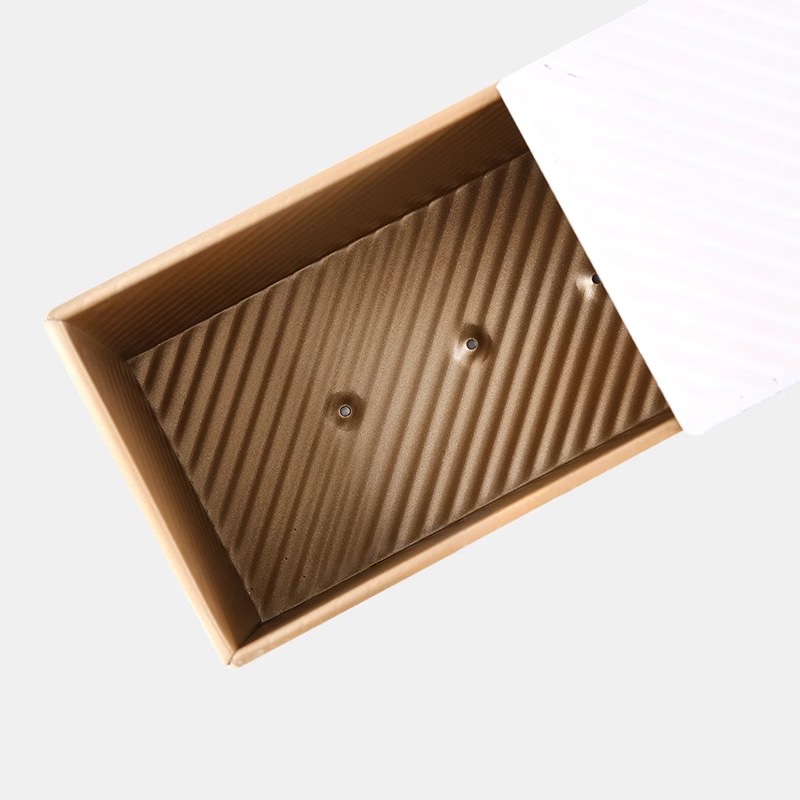 三能吐司模具1200g金色波纹不沾土司盒带盖套装 面包烘焙用SN2006 - 图1