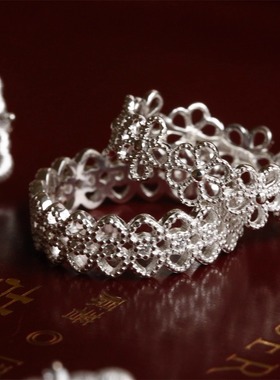 银织蕾丝丨古董织物感纯银戒指