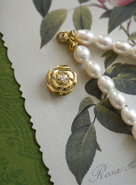 雾都山茶丨天然珍珠花扣项链