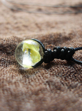 原石手工编织腊绳吊坠