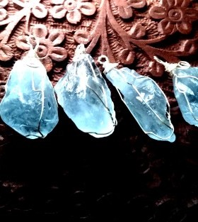 原石手工编织腊绳吊坠