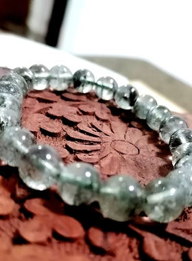 福百瑞珠宝孤品天然绿幽灵水晶手链