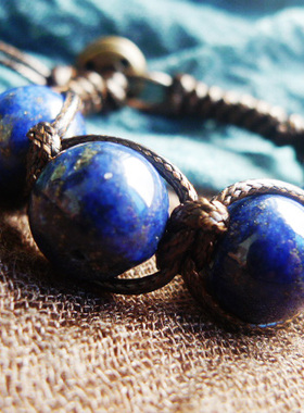 原石手工编织腊绳吊坠