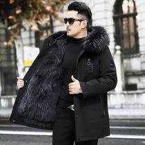 2023 new faction to overcome male winter fox fur liner mink leather detachable fur coat water mink coat men s