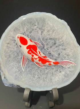 石材摆件现代客厅手绘饰品