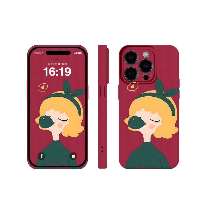 萌妹吹泡菲林手机壳适用苹果iphone16promax华为nova12UltraVIVOX100Pro小米14ultra一加13荣耀Magic7pro红米 - 图1