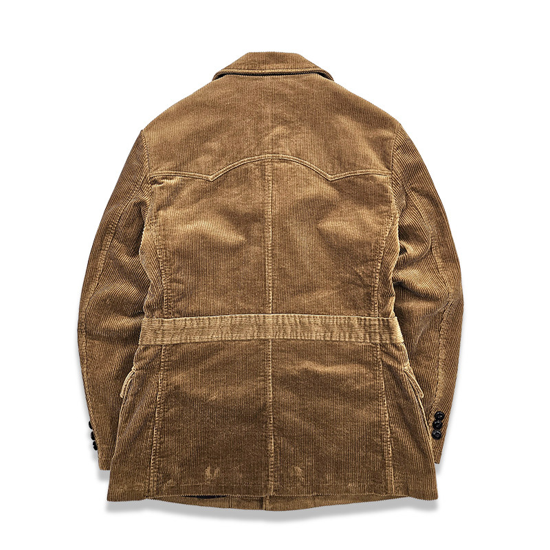 西里布灯芯绒猎装夹克西服咔叽美式复古条绒修身西装外套男非rrl,淘宝优惠券,粉丝福利购,淘宝优惠卷