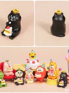 可爱卡通黑猫树脂桌面摆件送礼