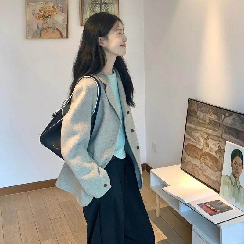 特价 小个子休闲西装毛呢外套女冬季新短款呢子大衣宽松西服上衣,淘宝优惠券,粉丝福利购,淘宝优惠卷