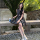 ເສື້ອຍືດ Retro plaid slimming ສໍາລັບຄົນຂະຫນາດນ້ອຍ
