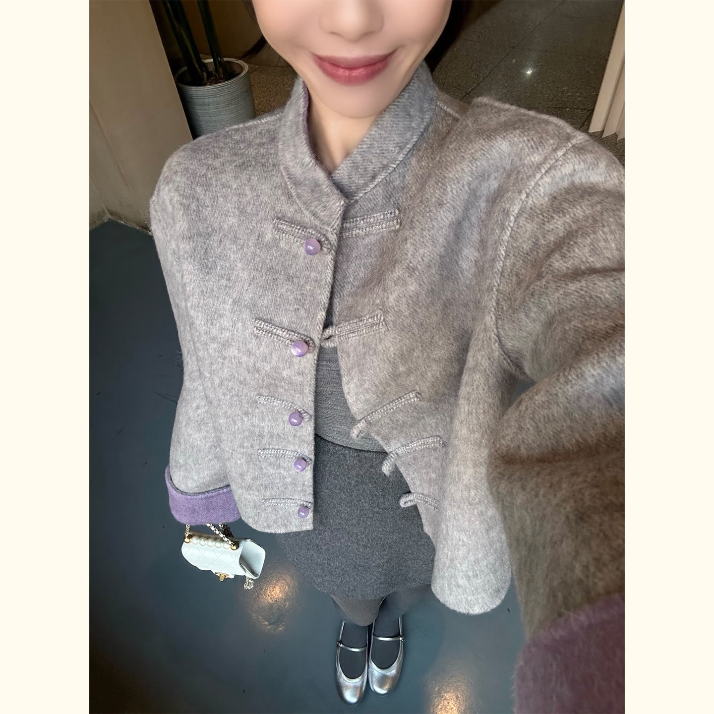 新中式国风立领盘扣毛呢外套女秋冬装小个子短款撞色呢子大衣显瘦,淘宝优惠券,粉丝福利购,淘宝优惠卷