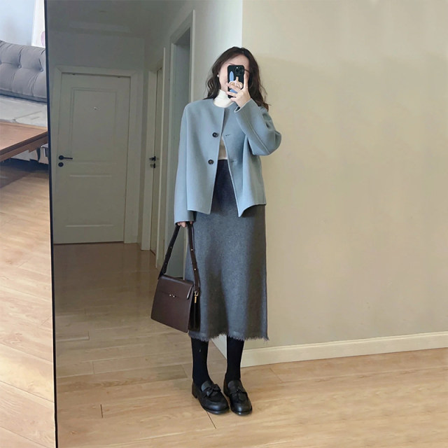 Korean style light luxury small casual short woolen jacket