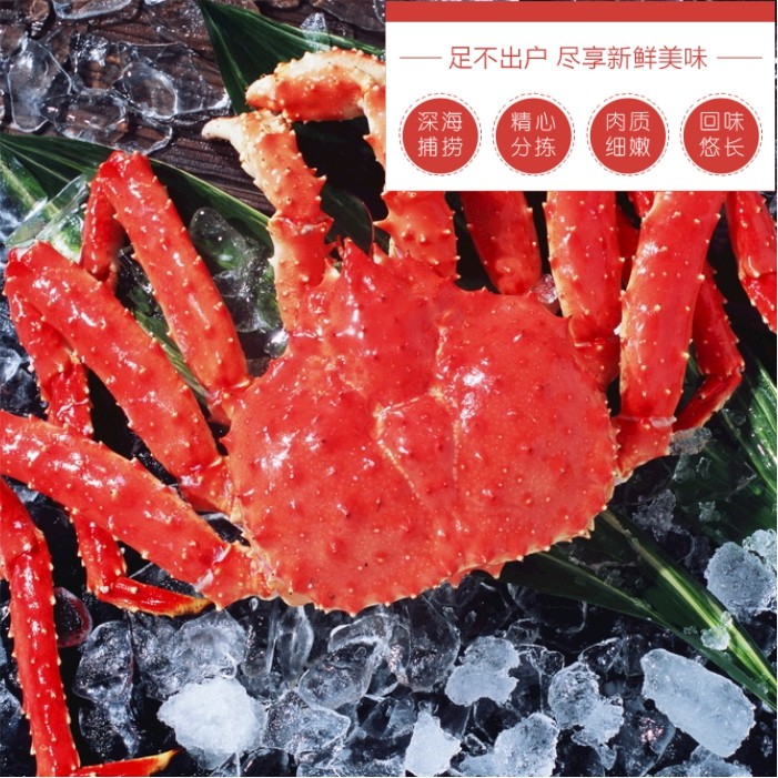 帝王蟹鲜活冷冻海鲜礼盒10斤特大龙虾帝皇蟹俄罗斯进口活冻冰鲜