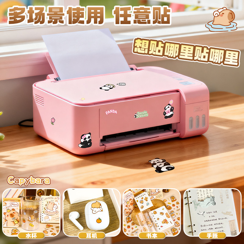 Cute Capybara Handbook Stickers 100 Capibala Stickers Children and Girls Cute Decorative Painting Guka Stickers Toys