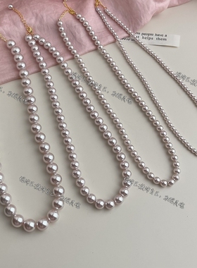 珍珠项链曼塔玫瑰色高品质颈饰女