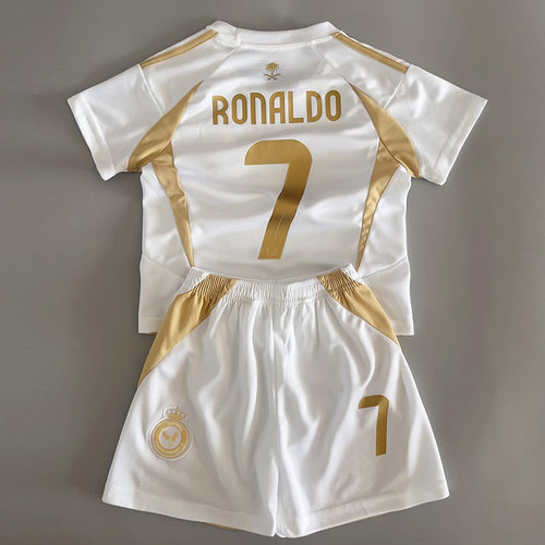 利雅得胜利C罗球衣主场客场儿童足球服套装男女童速干训练服定制 - 图0