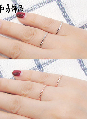 简约清新男女情侣满天星纯银戒指