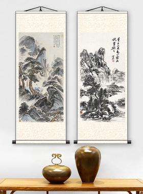 青山楼宇挂画山水画国画