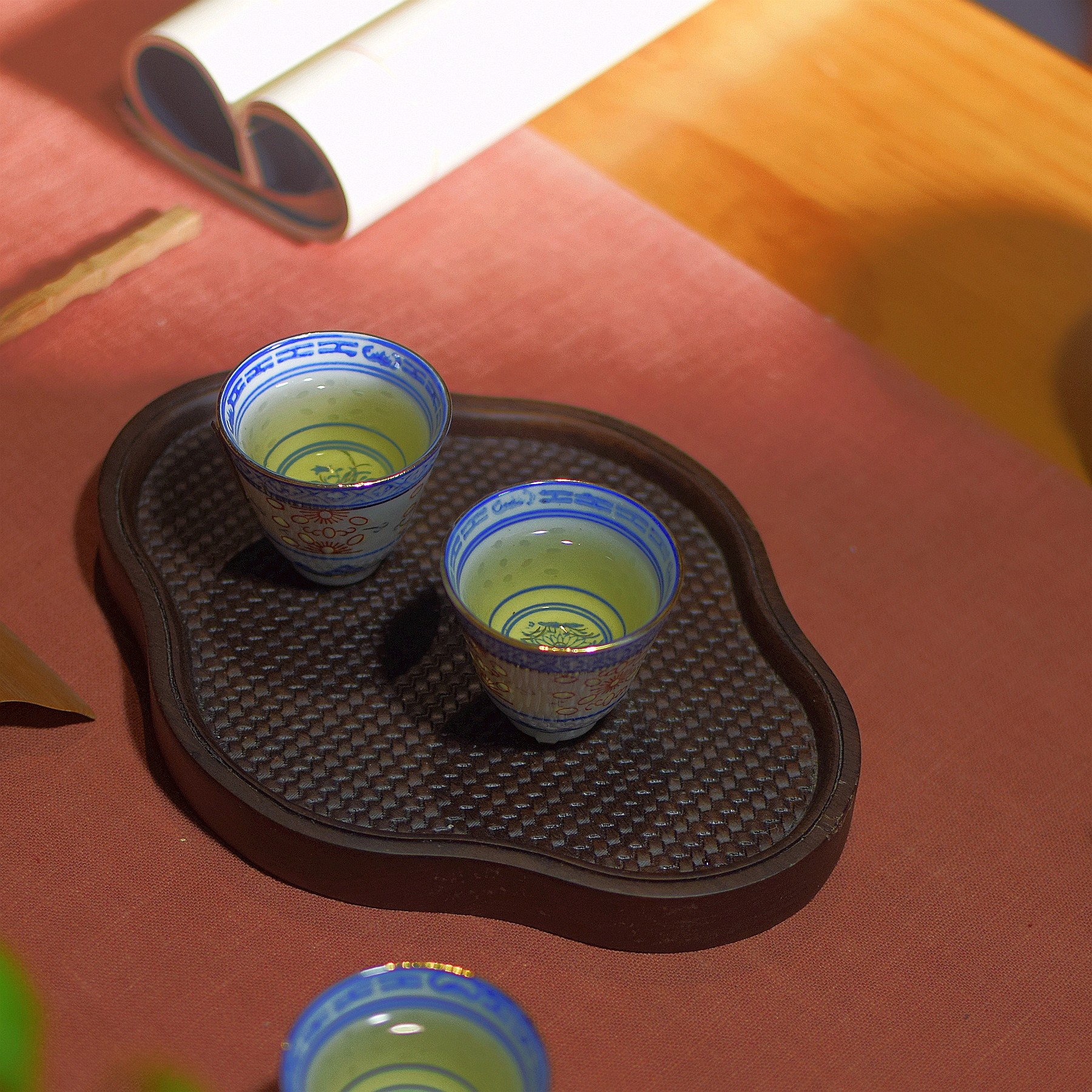 八十年代光明瓷厂青花玲珑四缸杯老厂货老货玲珑瓷 - 图3