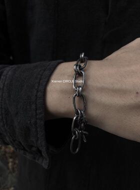 纯银街头风走秀模特配饰私人手链