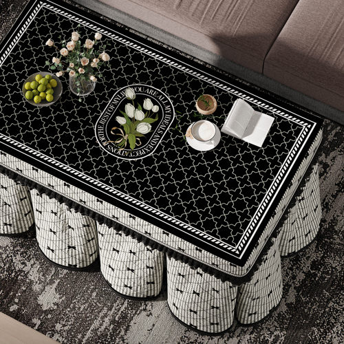 2025新款烤火罩烤火炉电暖桌烤火桌罩套被子正方形取暖桌布电炉罩 - 图0