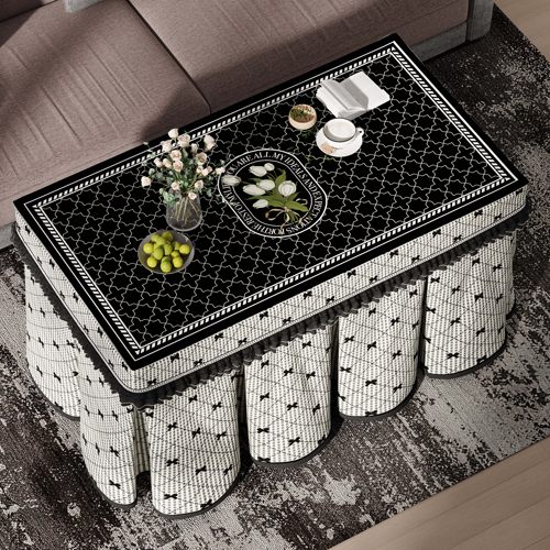 2025新款烤火罩烤火炉电暖桌烤火桌罩套被子正方形取暖桌布电炉罩 - 图3