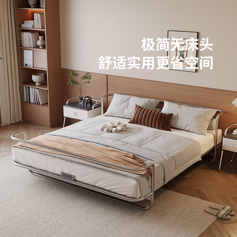 CCMK-不锈钢铁艺床双人床包豪斯轻奢金属工业风简约无床头主卧床
