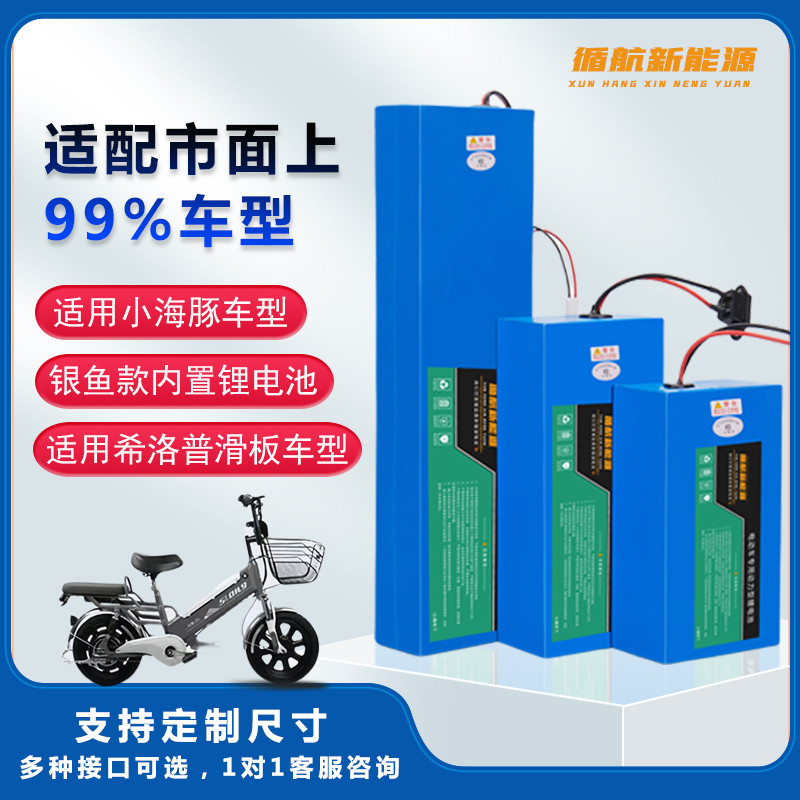 电动车锂电池48V电瓶48伏银鱼款平衡车36V滑板车组装24V电池定制