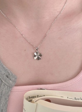 四瓣花幸运草项链配饰女轻奢小众