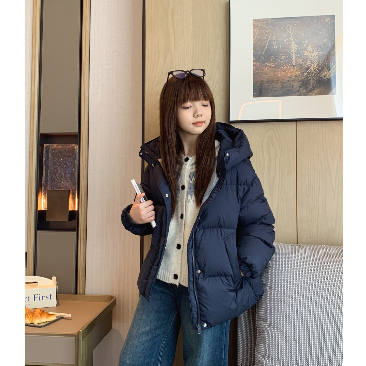 女大童费尔岛软糯开衫2025冬季新款少女慵懒感保暖针织衫亲子毛衣 - 图2