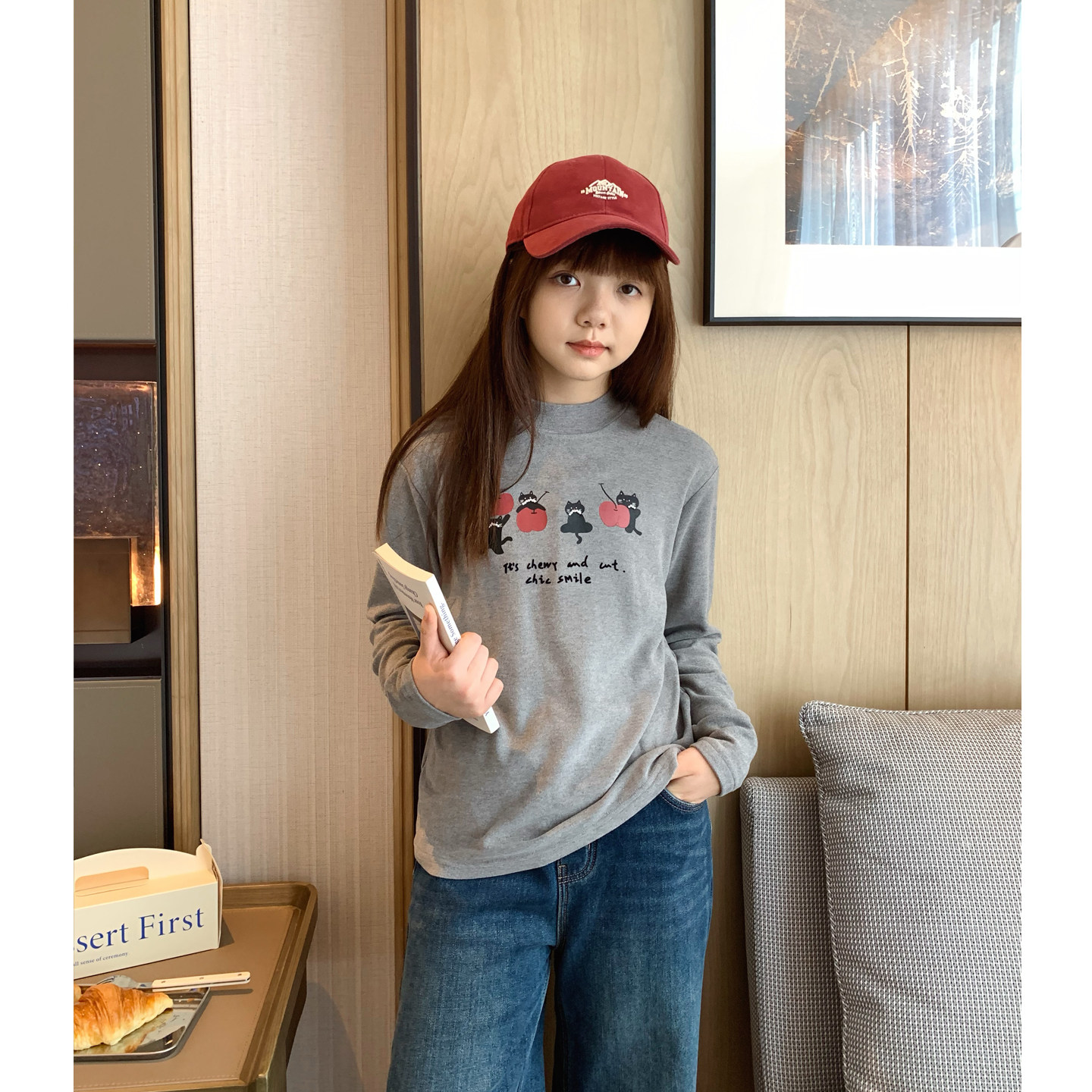 女大童德绒卡通打底衫2025冬季新款初中生半高领保暖上衣长袖T恤,淘宝优惠券,粉丝福利购,淘宝优惠卷