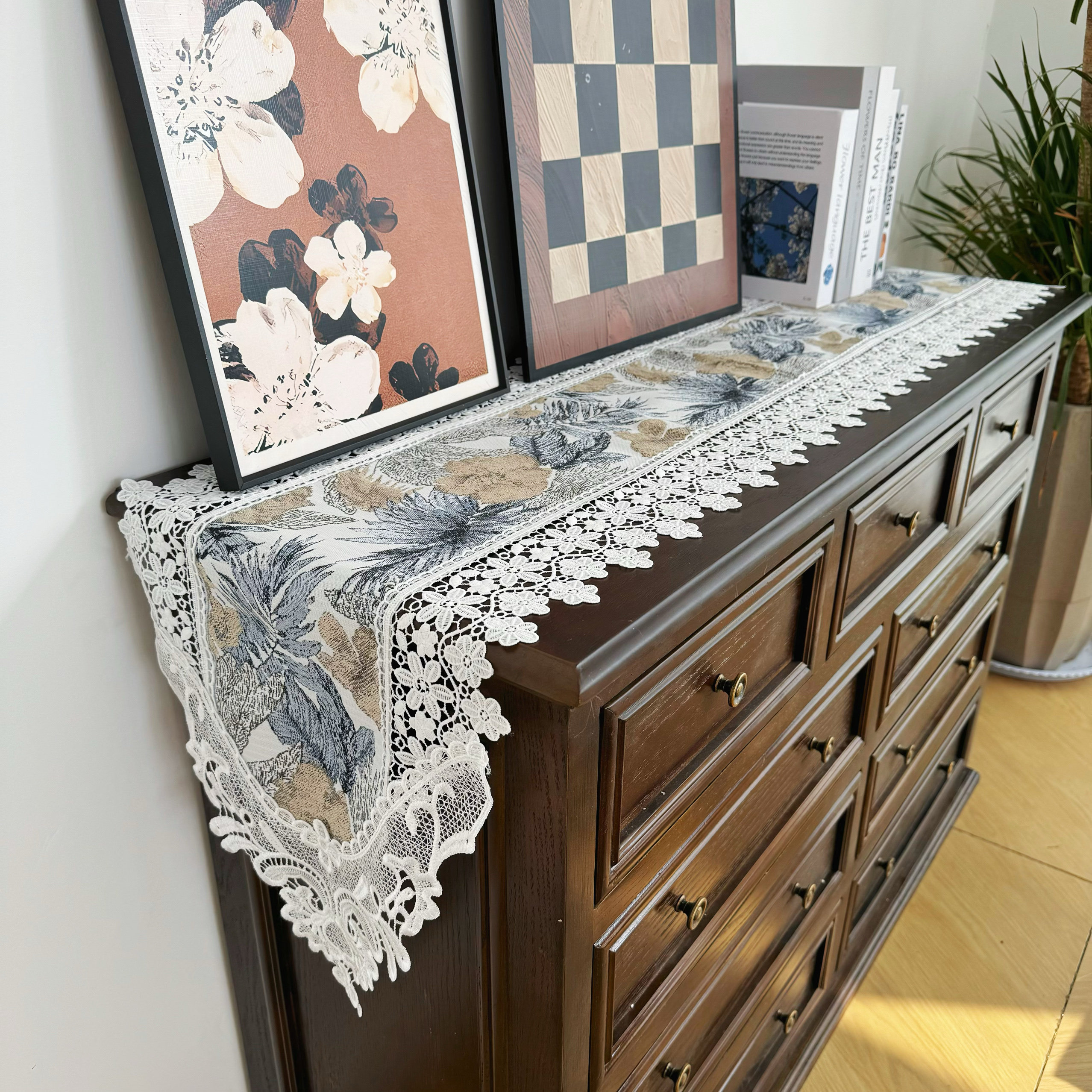 北欧百搭浪漫风餐桌旗美式复古茶几蕾丝桌旗电视柜斗柜法式桌旗,淘宝优惠券,粉丝福利购,淘宝优惠卷