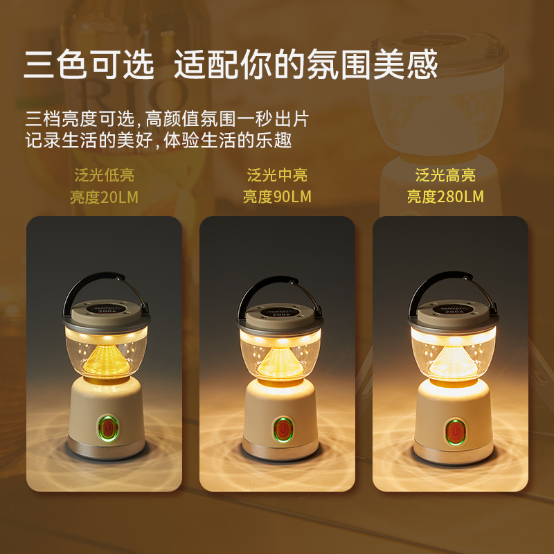 山力士拾光轻量化随身营地灯户外露营帐篷野营led氛围灯照明灯 - 图2