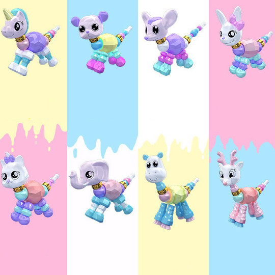 DIY Children's Day Girls' Variety Bracelet Pony Magic Animal Transformation Beaded Twist Transformation Bracelet June 1