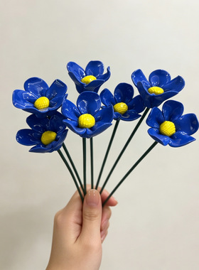 跨境ins风蓝色仿真花勿忘我假花家居桌面摆件装饰花拍照道具批发